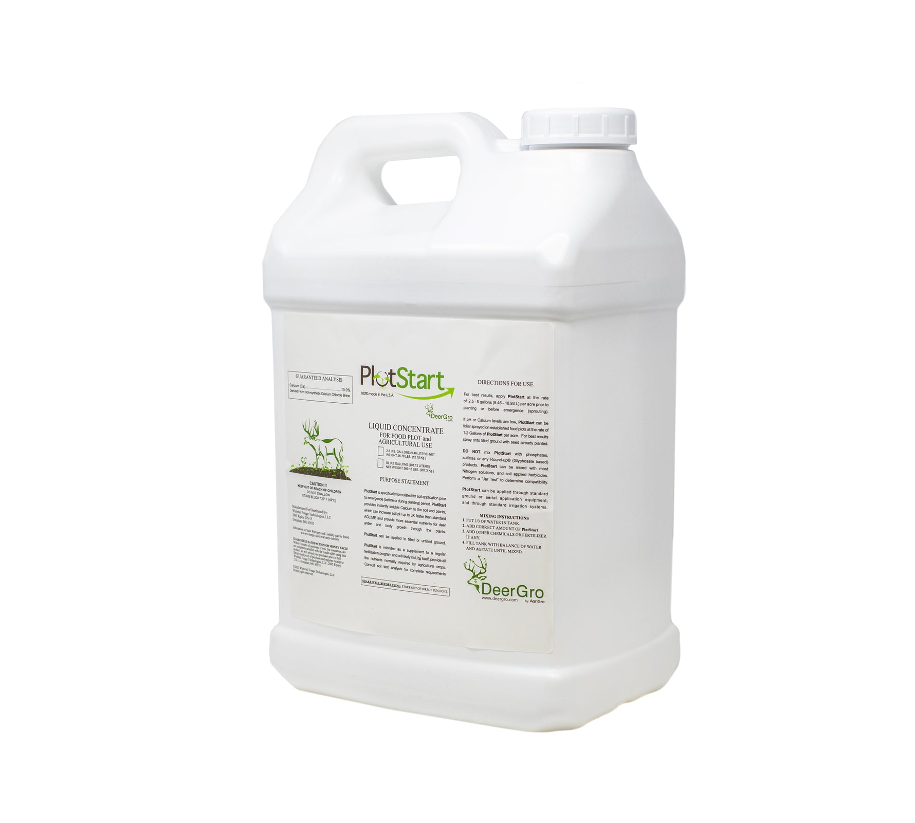DeerGro PlotStart 2.5Gal for 2-Acre Food Plots | Rapid Soil Calcium ...